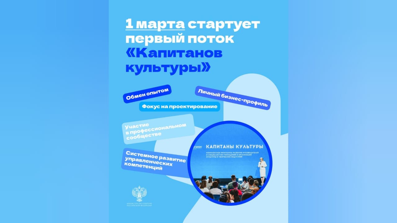 Первый в этом году поток программы «Капитаны культуры» стартует в Крыму 1 марта